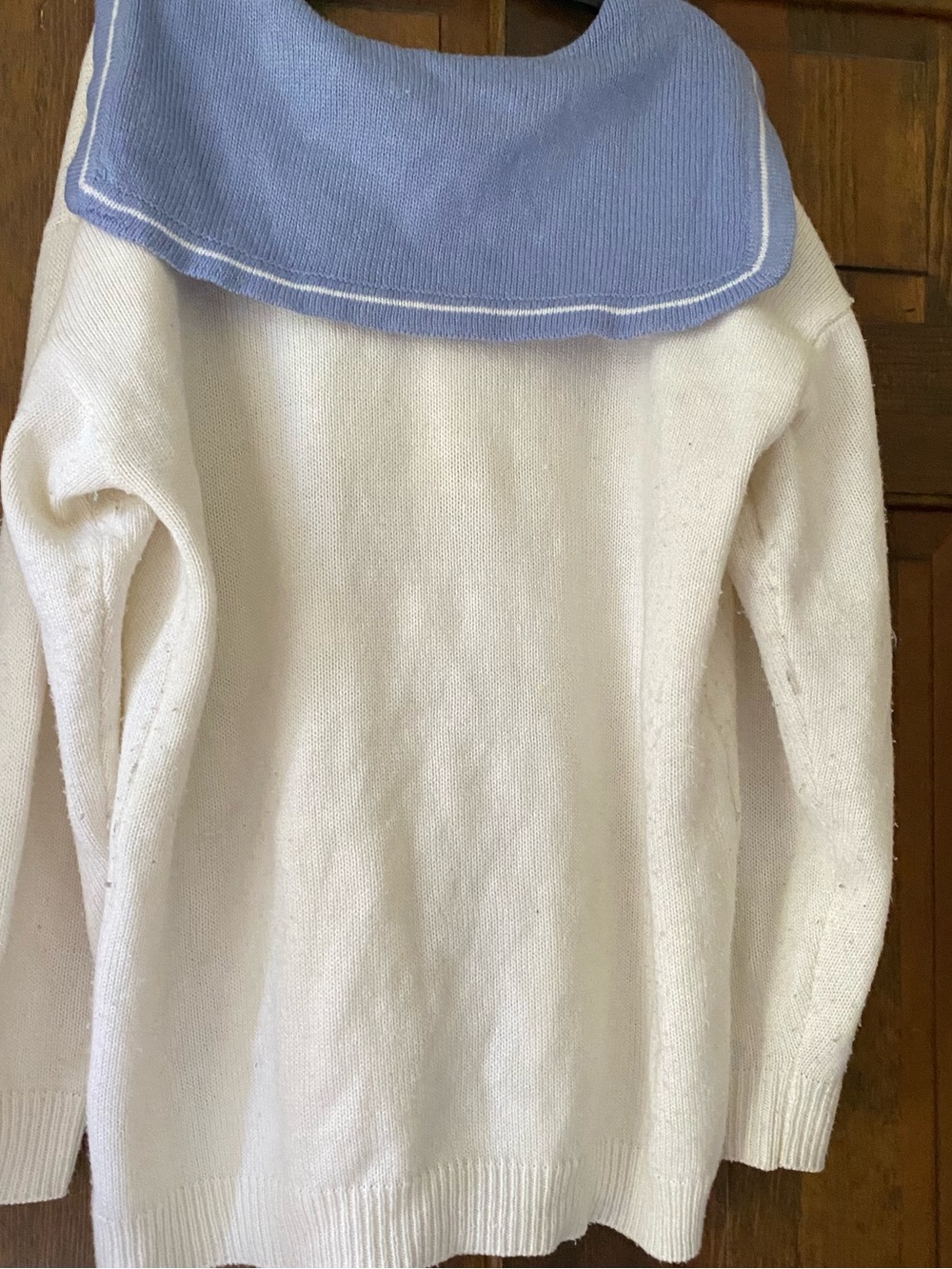 White Sailor Collar Cardigan with Pink Magic Wand Patch - Picture 3 of 3